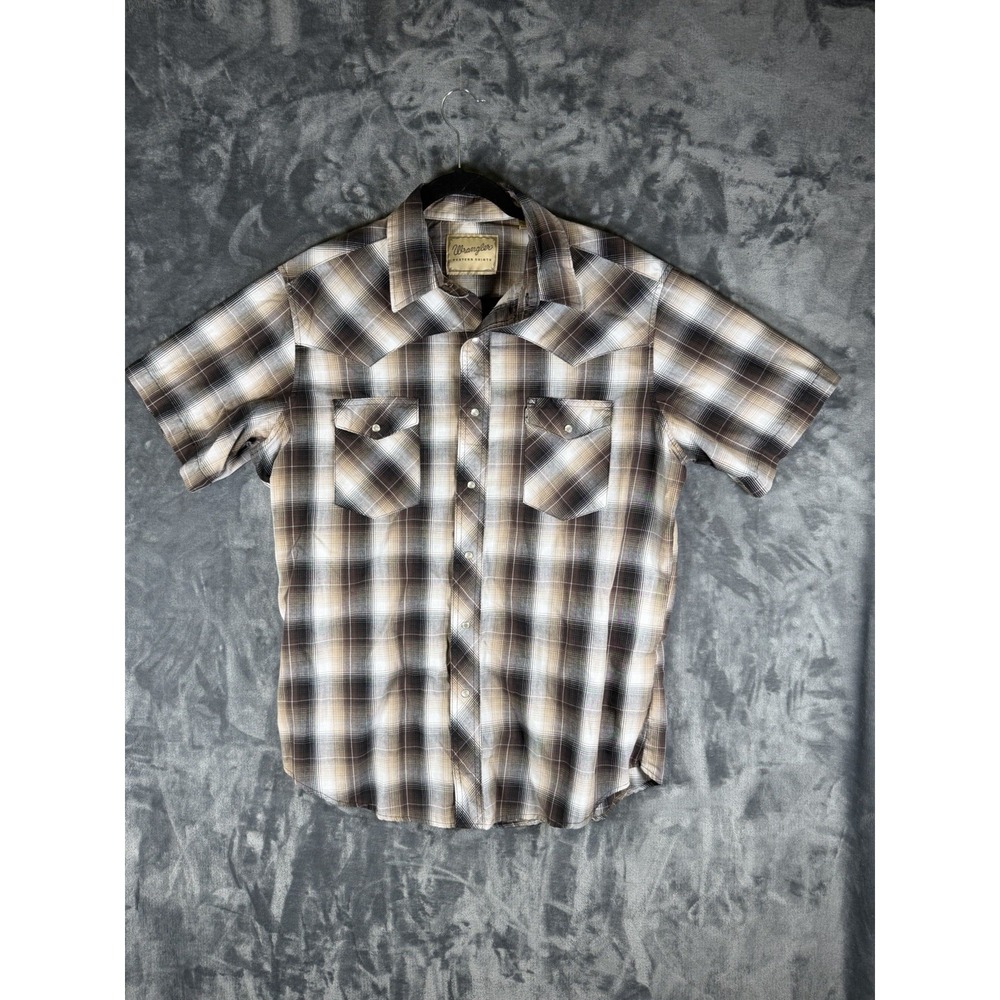 Wrangler Wrestler Pearl Snap Short Sleeve Western  Shirt Sz L